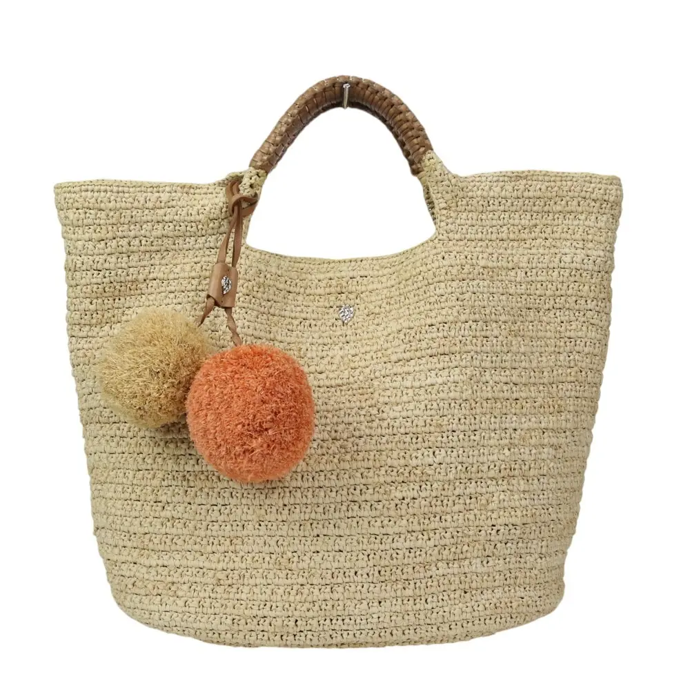 HELEN KAMINSKI ヘレンカミンスキー ラフィアトートバッグ ハンドバッグ ナチュラル