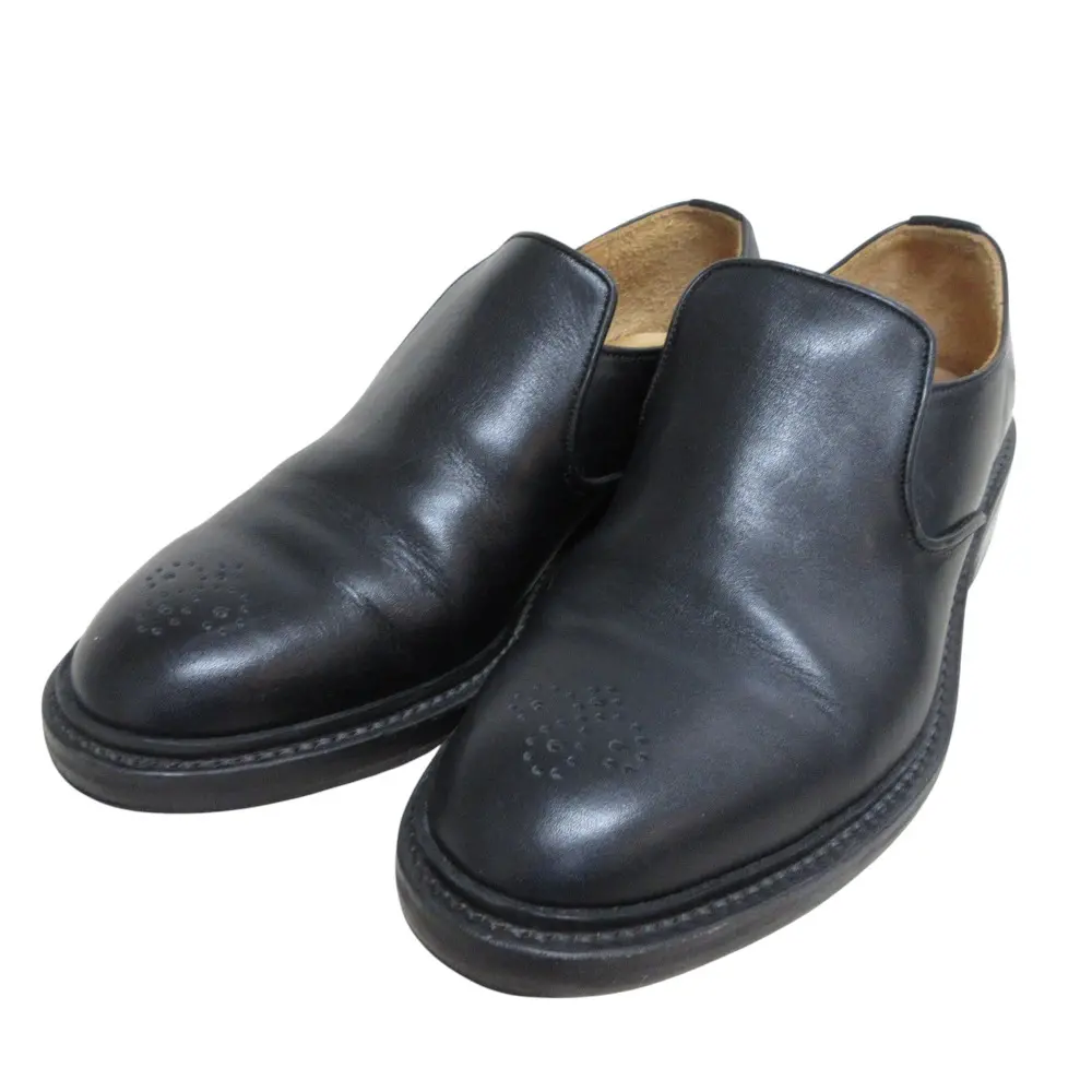 Hender Scheme エンダースキーマー JUNG BLACK メダリオン レザー スリッポンシューズ サイズ2 ブラック