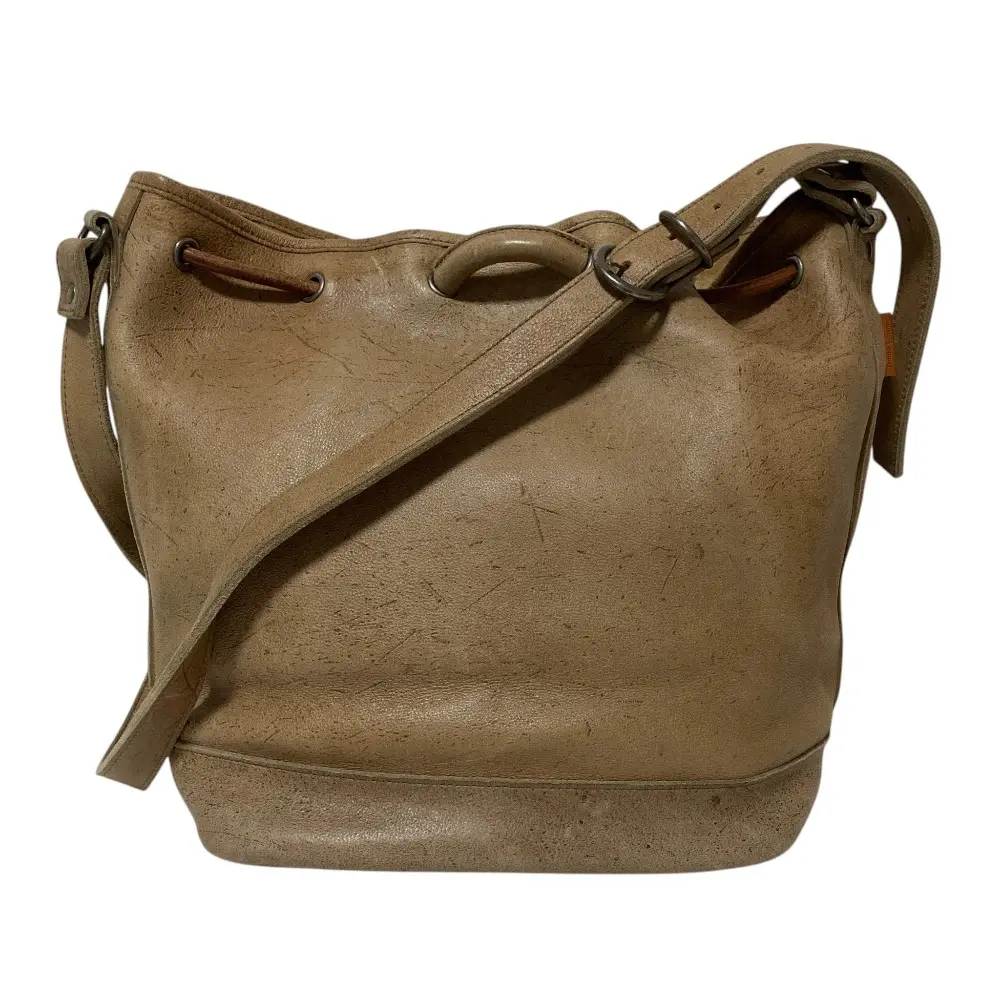 Hender Scheme エンダースキーマ arne big 巾着 レザーショルダーバッグ ベージュ