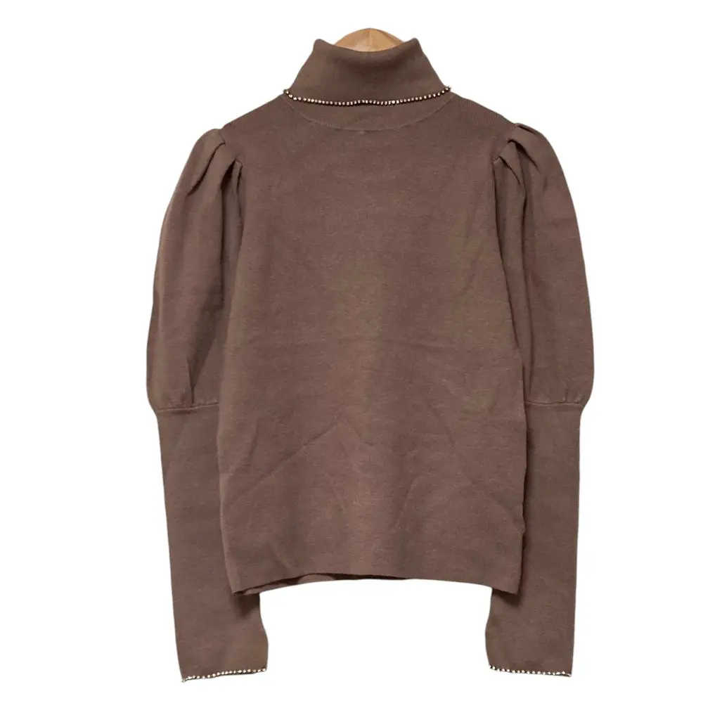 Her lip to ハーリップトゥ Crystal Embellished Turtleneck Knit Top ニット サイズS ローズブラウン 
