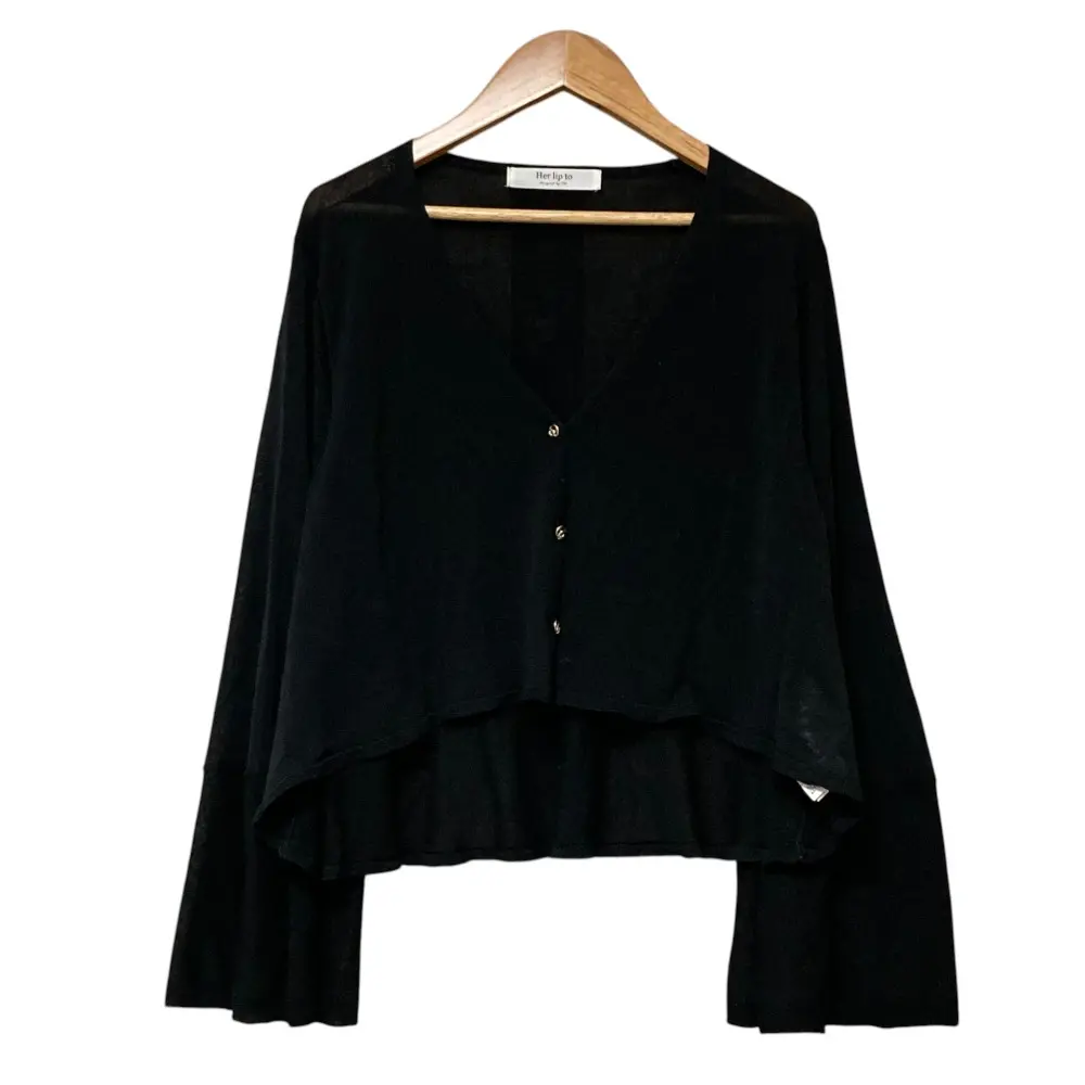 23SS Her lip to ハーリップトゥ UV Knit Dress Cardigan ニットカーディガン S ブラック