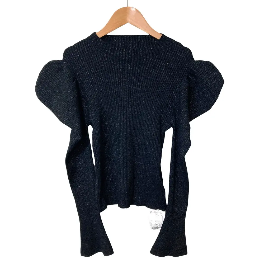 Herlipto ハーリップトゥ Volume-Sleeve Glitter Knit Top ニット セーター 1234202145 サイズS ナイトスカイ ブラック
