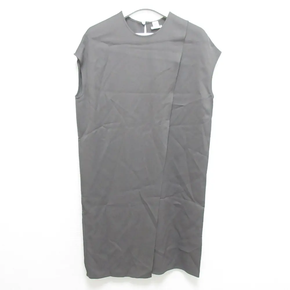 20SS HERMES エルメス レーヨンシルクワンピース サイズ38 チャコールグレー