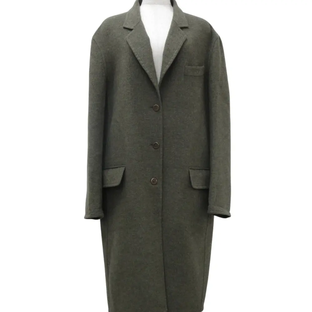 Hermes エルメス マルジェラ期 カシミヤ100% ダブルフェイス リバーチェスターコート 42 カーキ