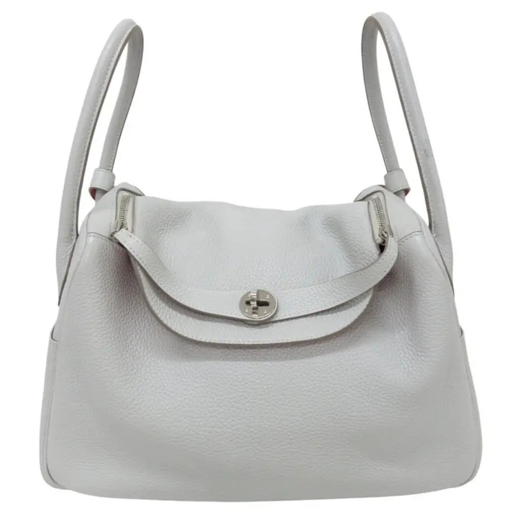 HERMES エルメス リンディ34 □O刻印 トリヨンクレマンス 2way ハンドバッグ ワンショルダーバッグ パールグレー×クレヴェット