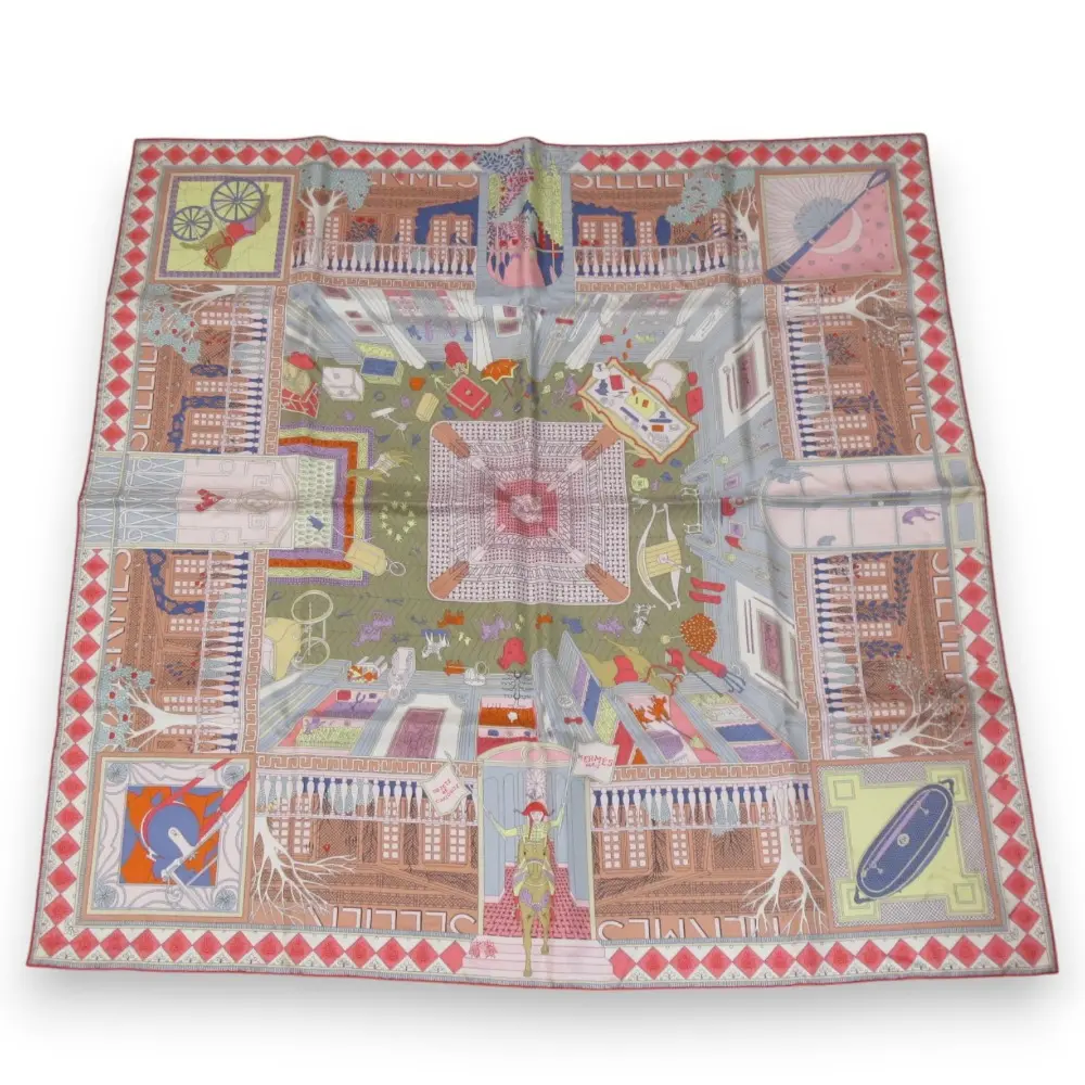 22AW HERMES エルメス カレ90 OBJETS DE CURIOSITE オブジェ・ドゥ・キュリオジテ スカーフ マルチカラー