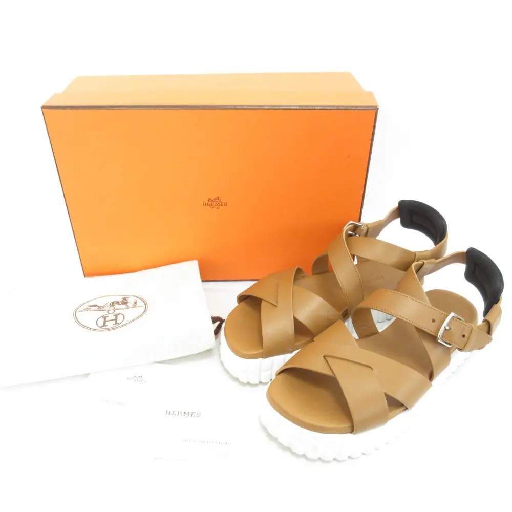 HERMES エルメス Everest Sandal エレベスト レザー ストラップサンダル サイズ36 約23cm ブラウン