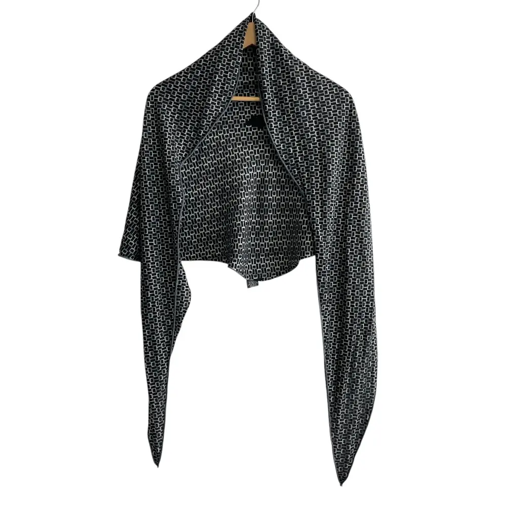 HERMES エルメス 総柄 カシミヤ×シルク 大判ストール ショール ネイビー