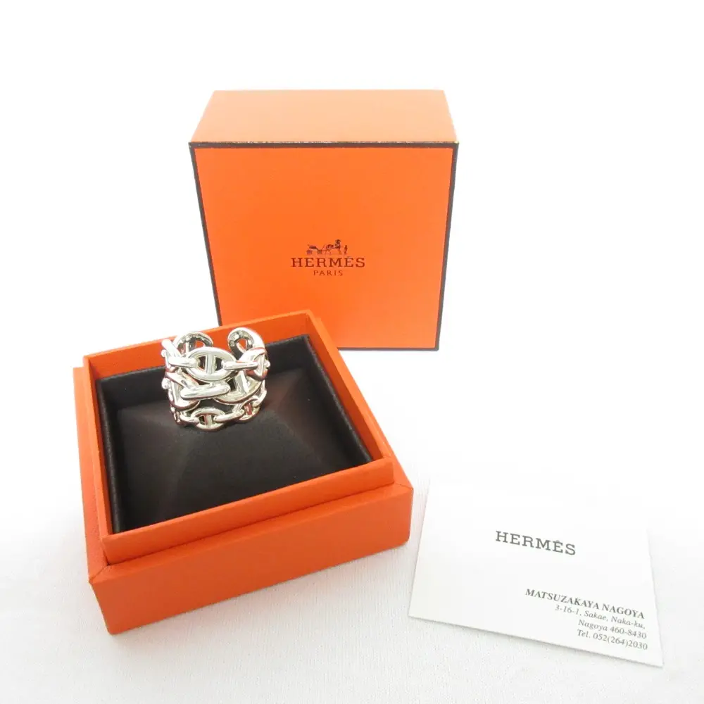 HERMES エルメス シェーヌダンクル アンシェネGM 925 リング 指輪 54 14号相当 シルバー