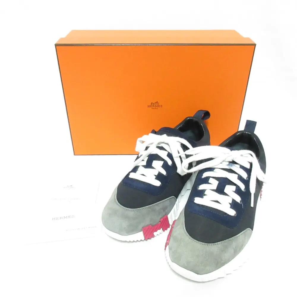 HERMES エルメス バウンシング Hロゴ メッシュテクニカル スニーカー サイズ36 約23cm ブラック系 マルチカラー