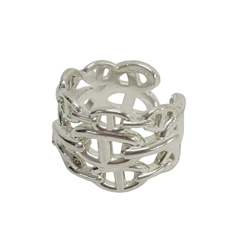 HERMES エルメス シェーヌダンクル アンシェネ GM グランデモデル リング 指輪 59 約19号 シルバー 925