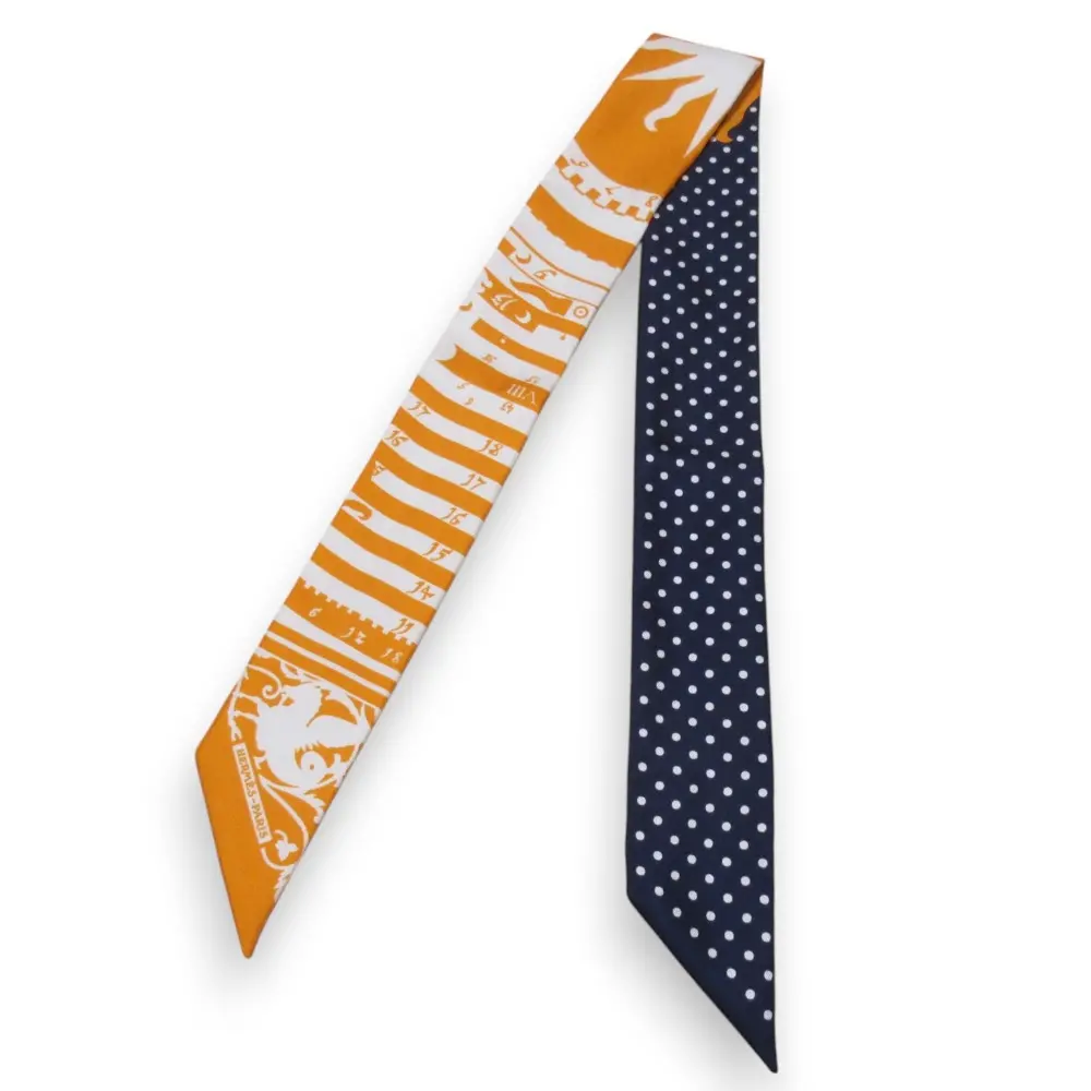 HERMES エルメス Astrologie a Pois 占星術 ドット柄 シルク100％ ツイリースカーフ マルチカラー