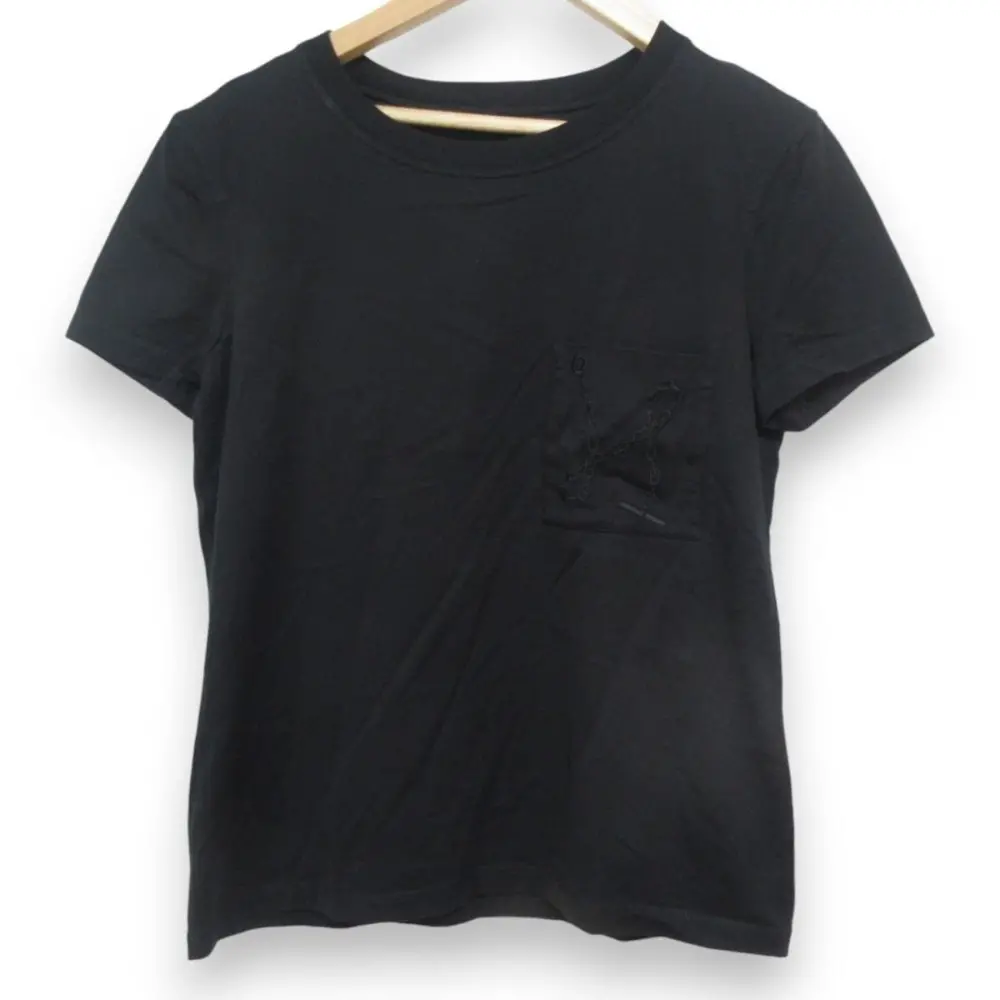 エルメス Hロゴ刺繍 クルーネック 半袖Tシャツ カットソー ブラック 40 楽天市場】HERMES エルメス Tシャツ Broderie H 「H」刺繍 H072025HA