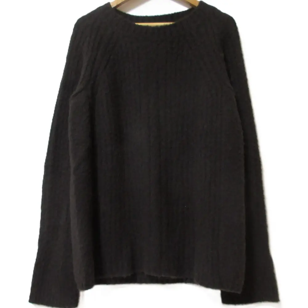 HERMES エルメス クルーネック 長袖 ロングスリーブ ニット セーター ダークブラウン