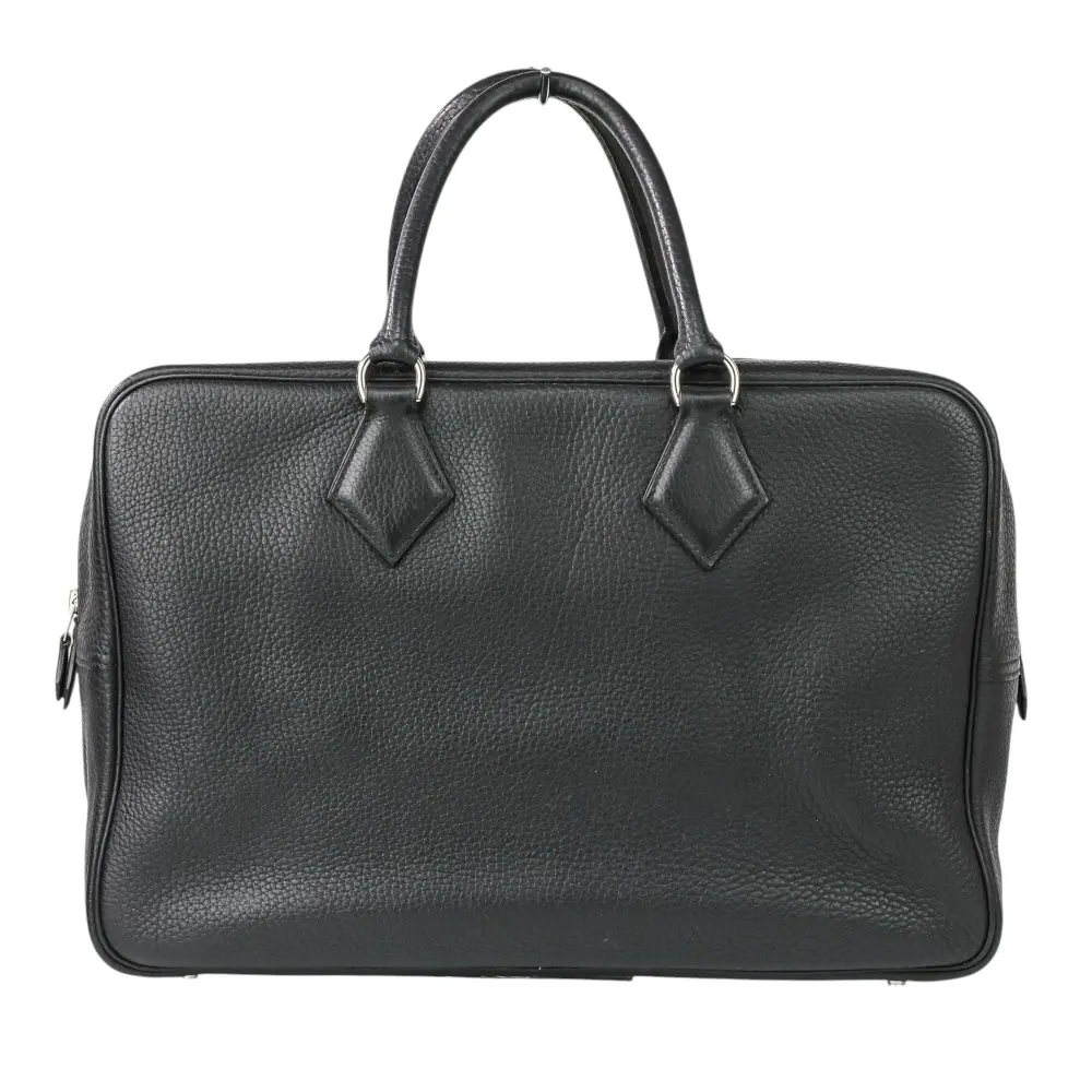 HERMES エルメス プリュム フールトゥ 40 レザーボストンバッグ フィヨルド □J刻印 ブラック