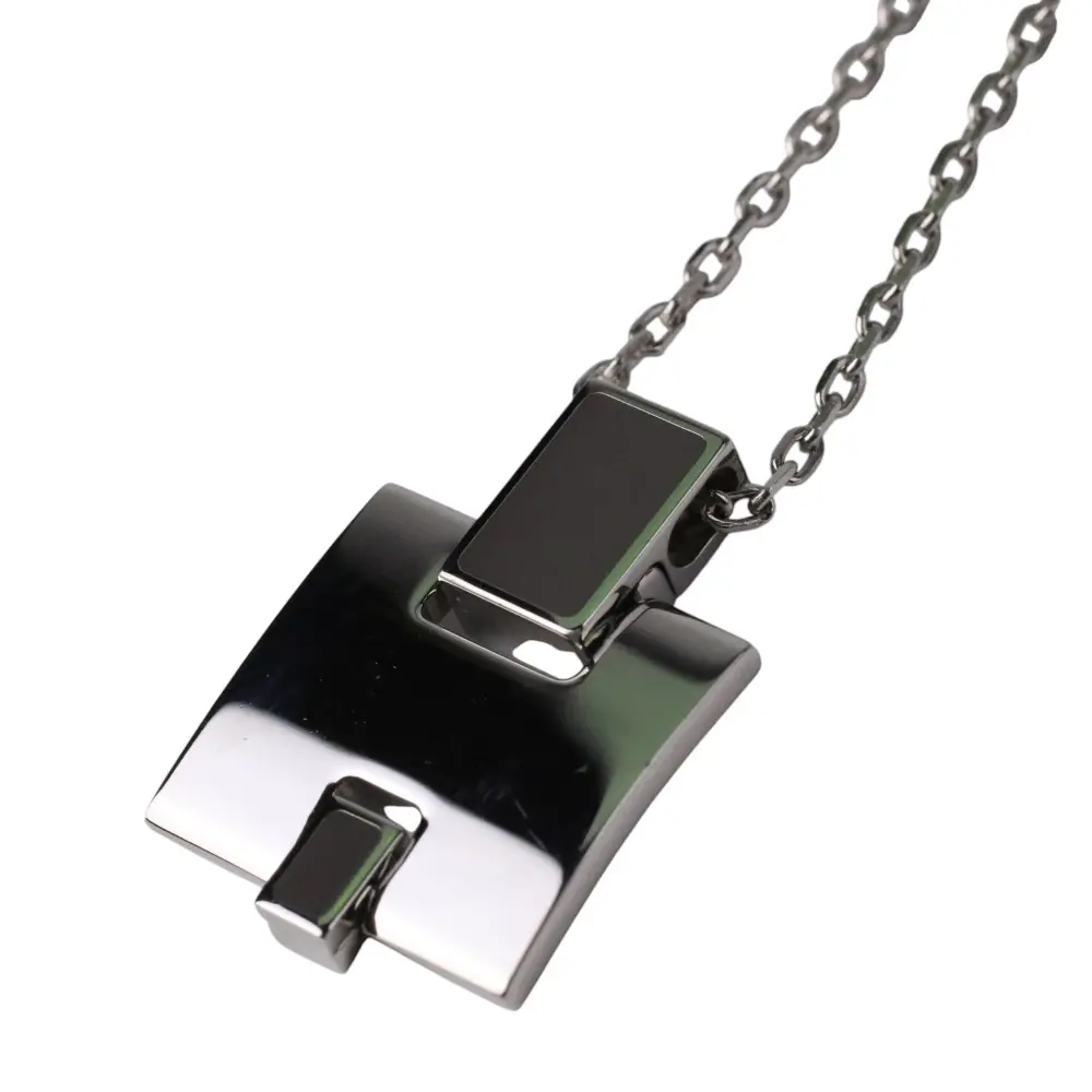 エルメス　 アイリーン　ネックレス　黒　SV金具アクセサリー　付属品あり HERMES（エルメス） アイリーンネックレス ペンダント チェーン