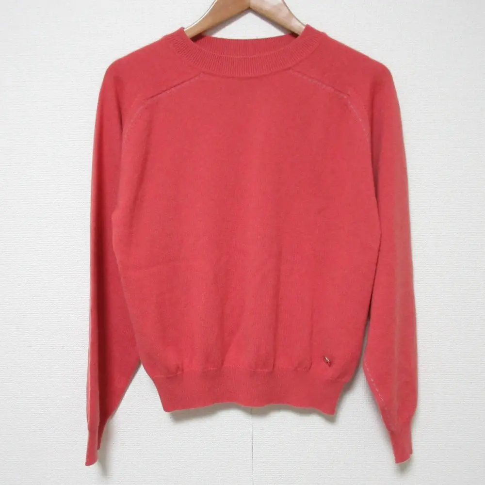 22SS HERMES エルメス カシミヤ100% 長袖 ニット セーター サイズ34 コーラルピンク