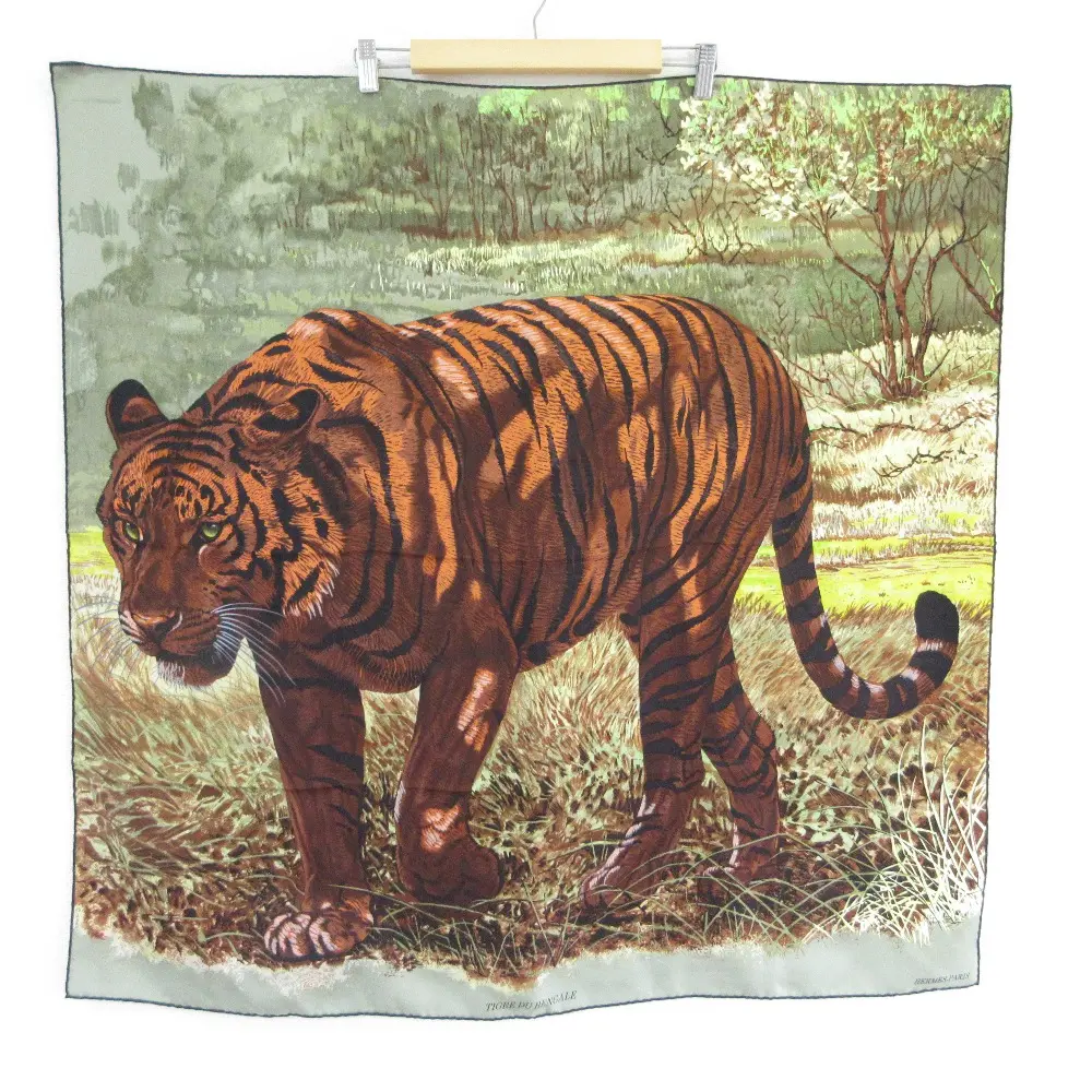 HERMES エルメス カレ90 TIGRE DU BENGALE ベンガルの虎 スカーフ マルチカラー