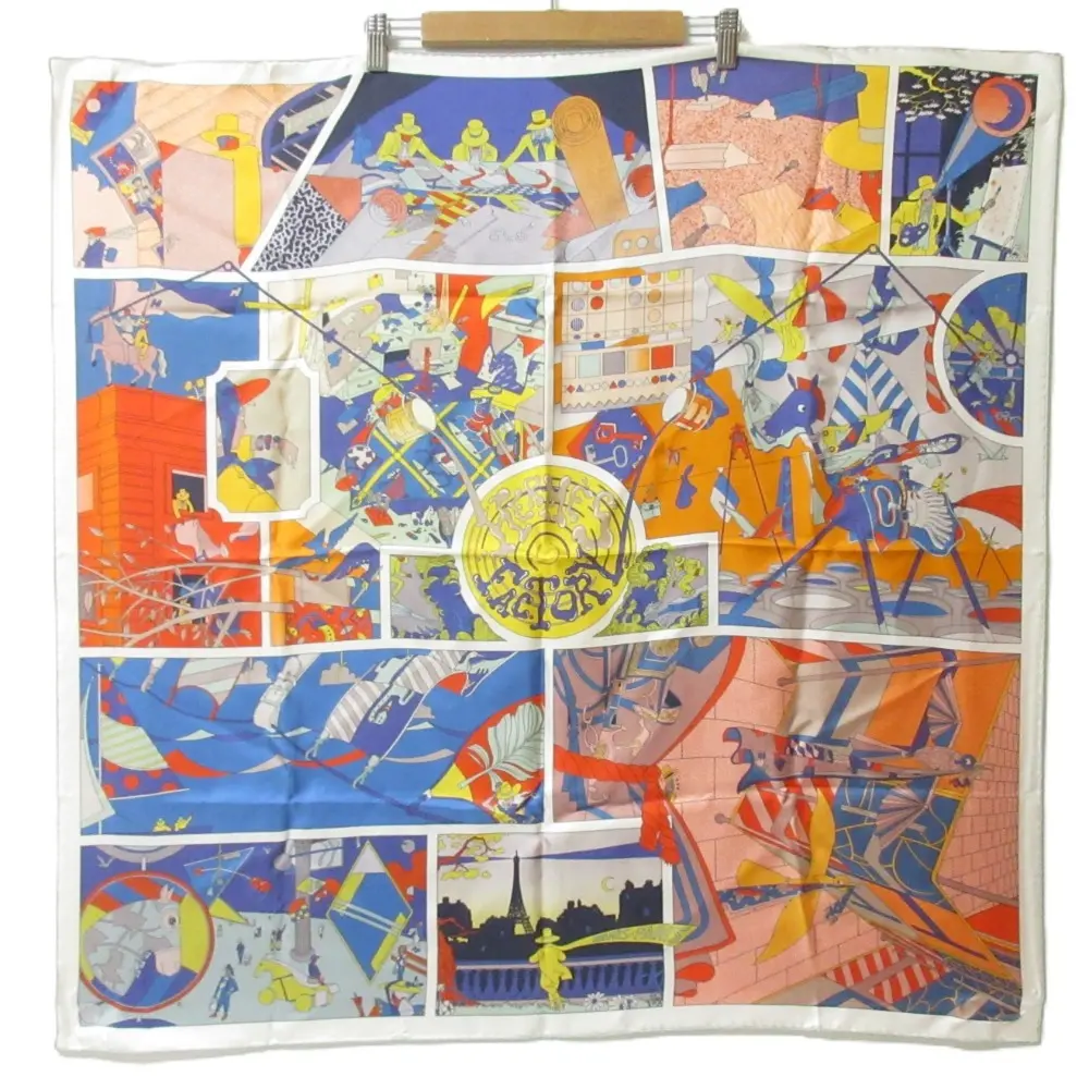 HERMES エルメス カレ90 Hermes Factory エルメスファクトリー 大判スカーフ マルチカラー