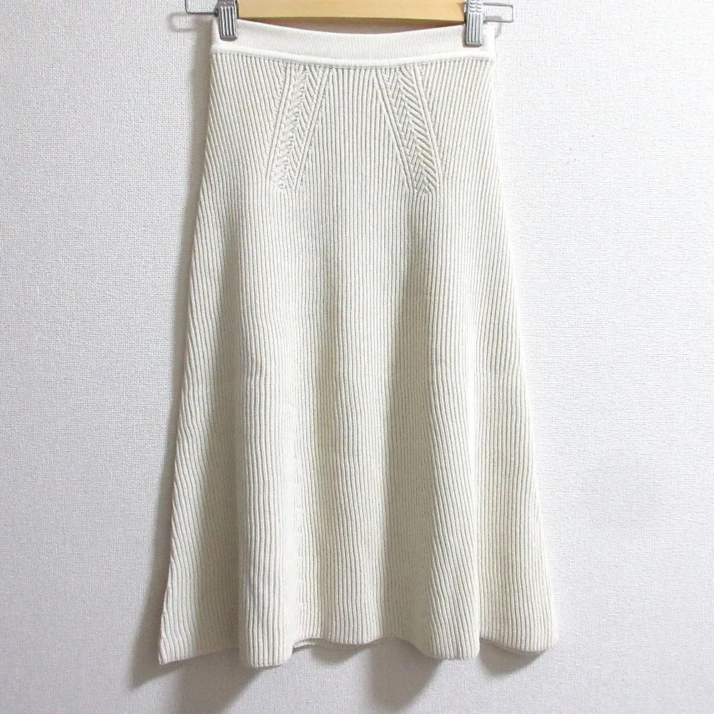 HERMES エルメス イージーウエスト ニット フレアスカート サイズ34 アイボリー