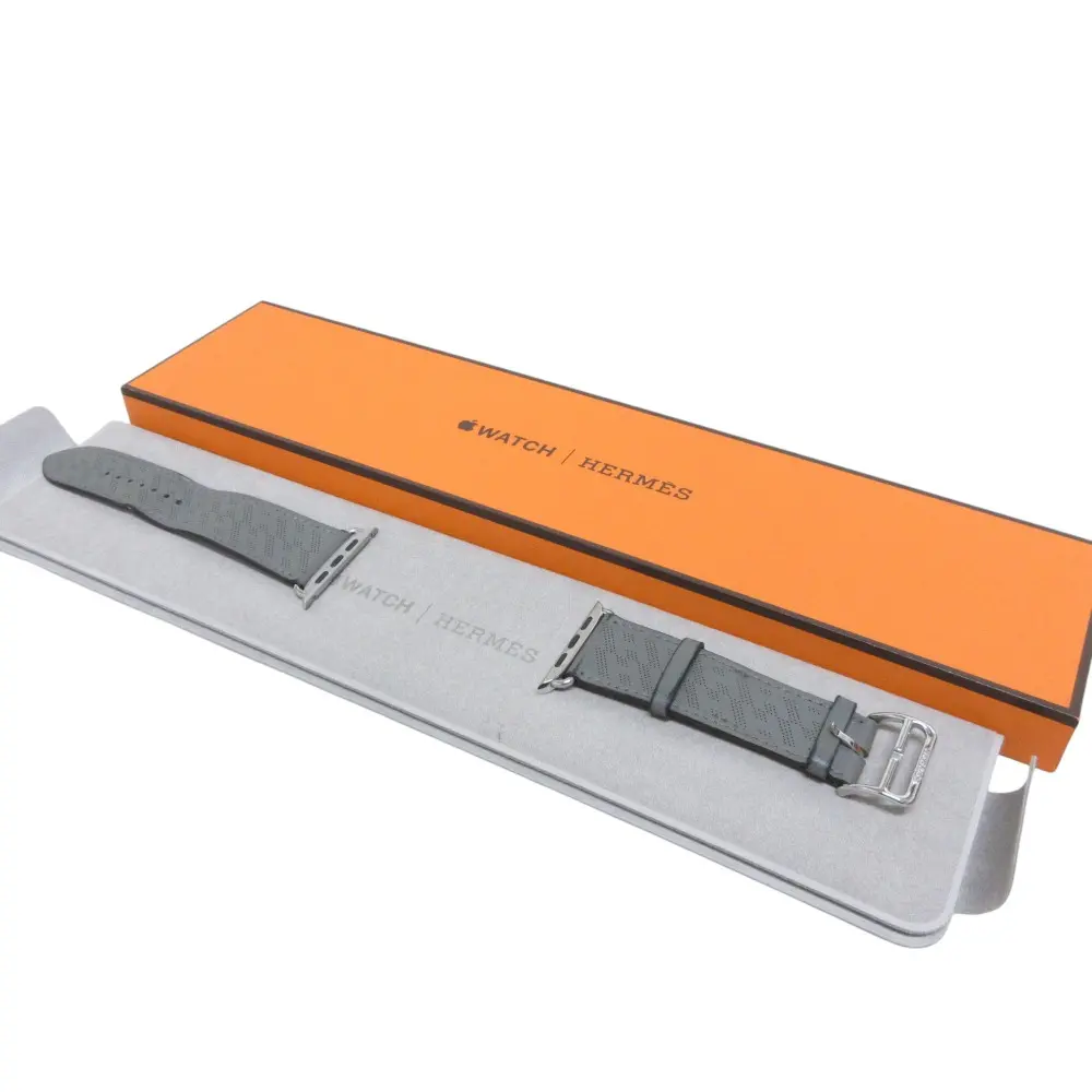 HERMES エルメス Ｈ Diagonal Single Tour アップルウォッチ バンド レザー ベルト 45ｍｍ グレー