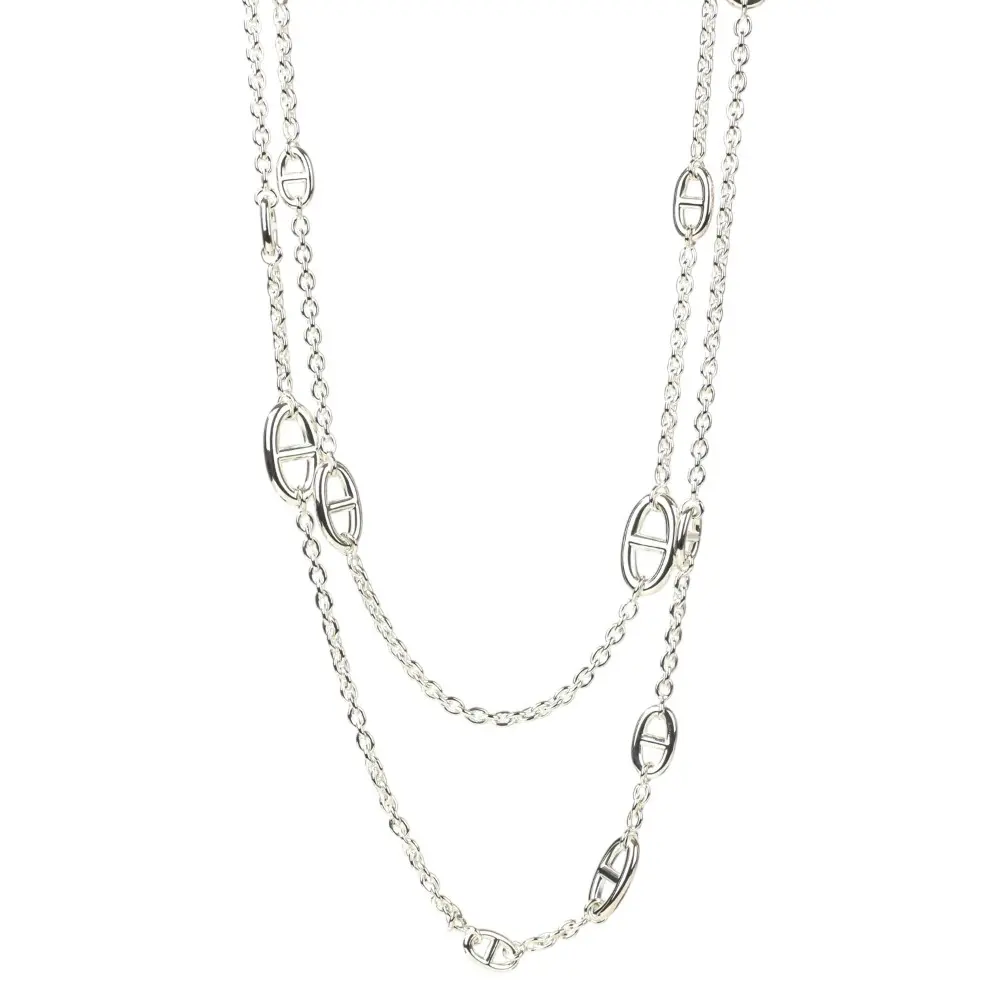 HERMES エルメス シェーヌダンクル ファランドール160 ロングネックレス 925 シルバー