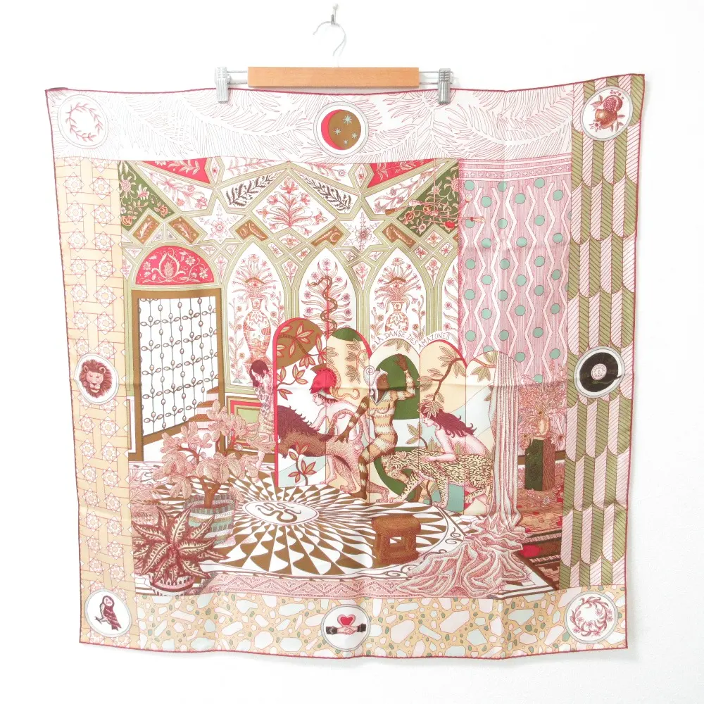 HERMES エルメス LA DANSE DES AMAZONES アマゾンのダンス カレ90 シルクスカーフ マルチカラー