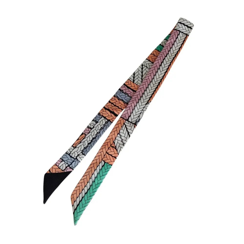 HERMES エルメス TWILLY TRESSES H トレスH シルク ツイリースカーフ マルチカラー