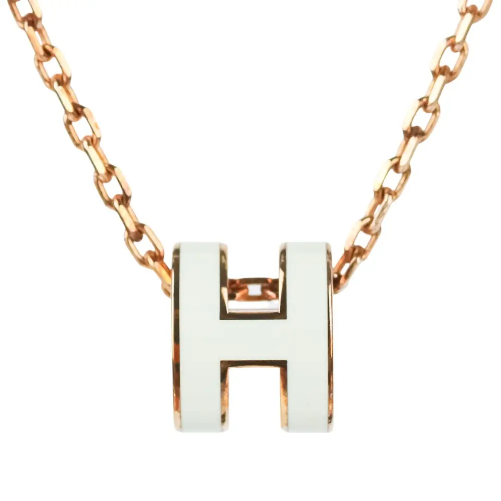 HERMES エルメス ミニポップアッシュ H ネックレス ヴェールフィズ ピンクゴールドカラー