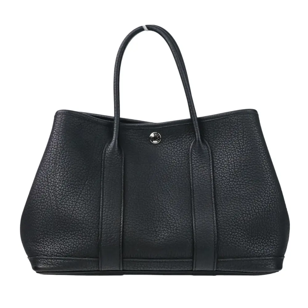 HERMES エルメス ガーデンパーティ 30 TPM ネゴンダ レザー トートバッグ C刻印 ブラック