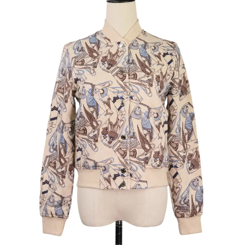 21AW HERMES エルメス ズアヴとドラゴン Esprit Bombers Finesse Jacket セリエボタン ブルゾン ボンバージャケット 34 ベージュ