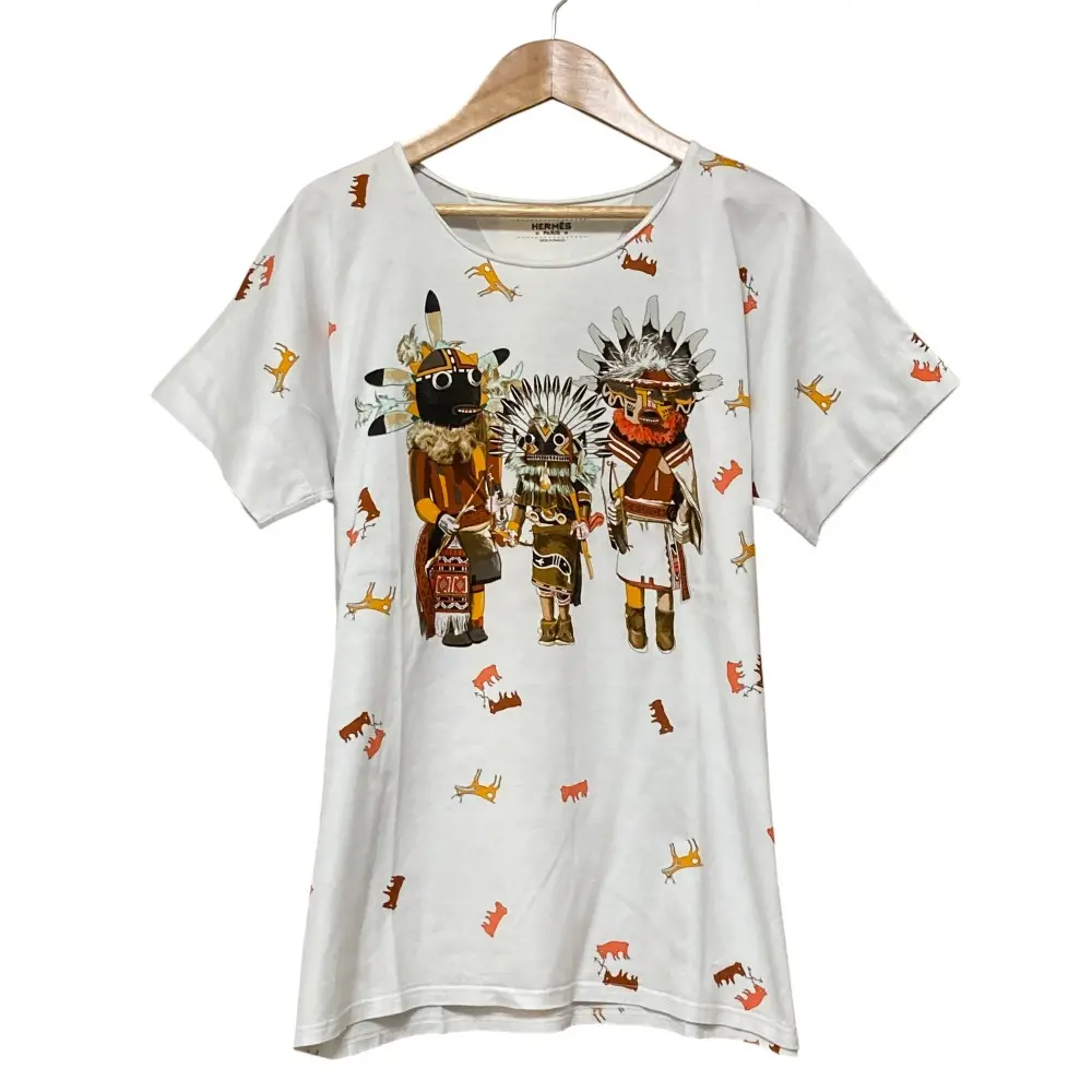 HERMES エルメス Kachinas カチナ 半袖 Tシャツ サイズ36 ホワイト