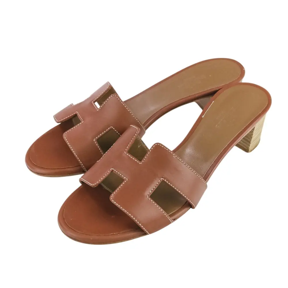 HERMES エルメス オアジス レザー ミュールサンダル サイズ36.5 23.5cm相当 ブラウン