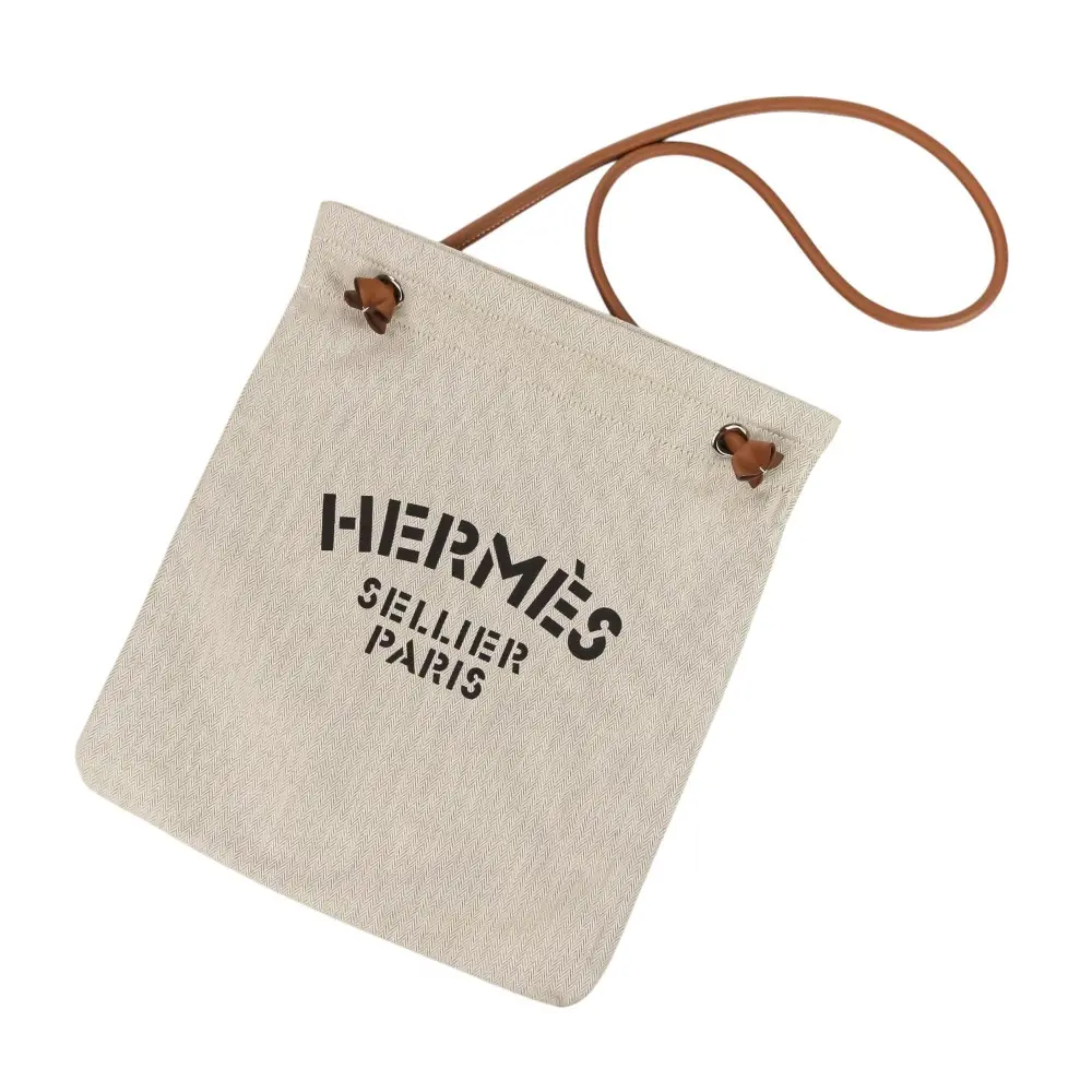 HERMES エルメス アリーヌMM トワルシェブロン ワンショルダーバッグ アイボリー
