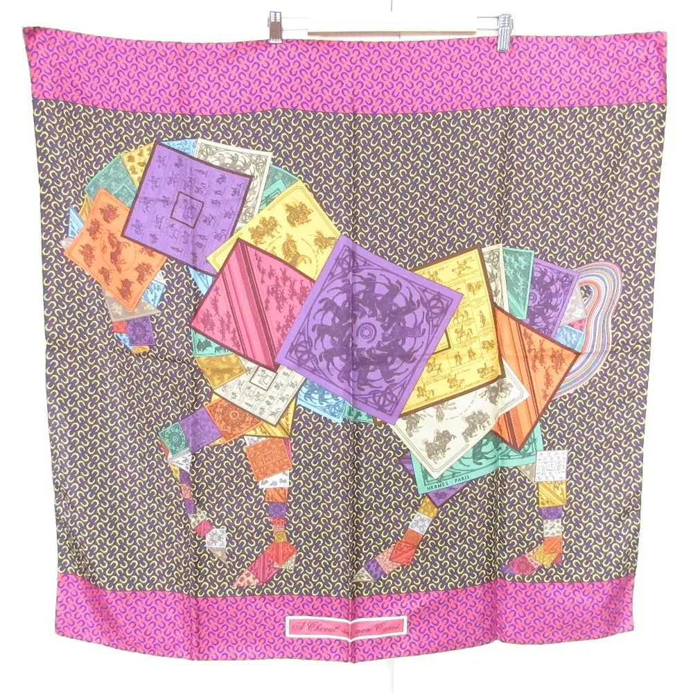HERMES エルメス カレ90 A Cheval sur mon Carre カレの馬に乗って スカーフ マルチカラー