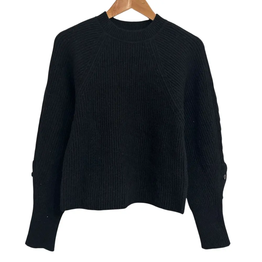 HERMES エルメス 長袖 キャメル リブニット セーター サイズ34 ブラック