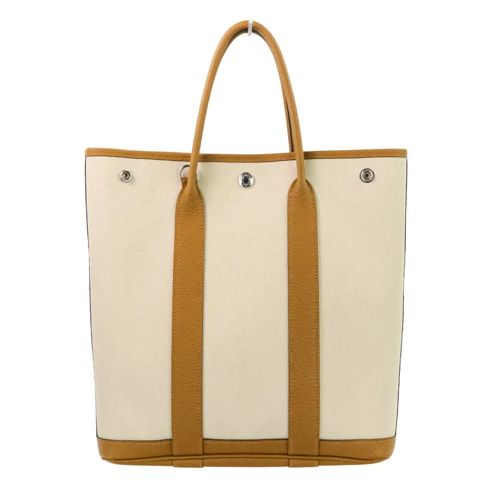 HERMES エルメス ガーデンファイル PM 2wayショルダーバッグ トートバッグ Y刻印 ベドン オークル