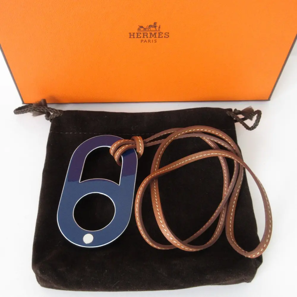 HERMES エルメス ヴァリアシオン ペンダント ネックレス ネイビー レッド