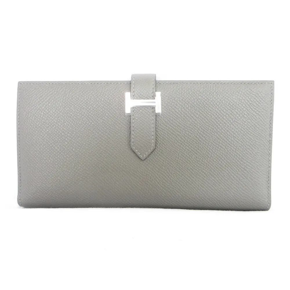 HERMES エルメス ベアンスフレ ヴォーエプソン ロングウォレット U刻印 グリメイヤー