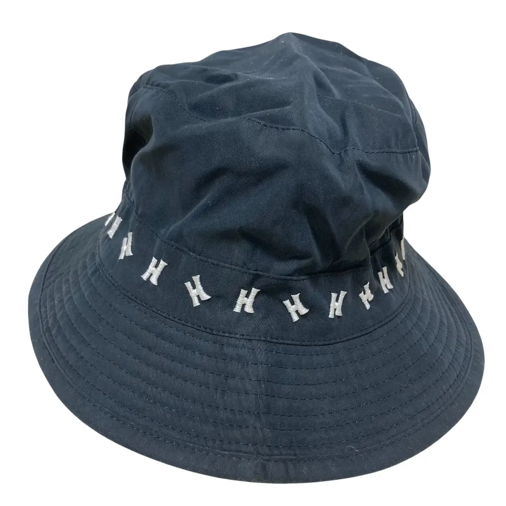 HERMES エルメス Hロゴ刺繍 バケットハット サイズ59 ブラック
