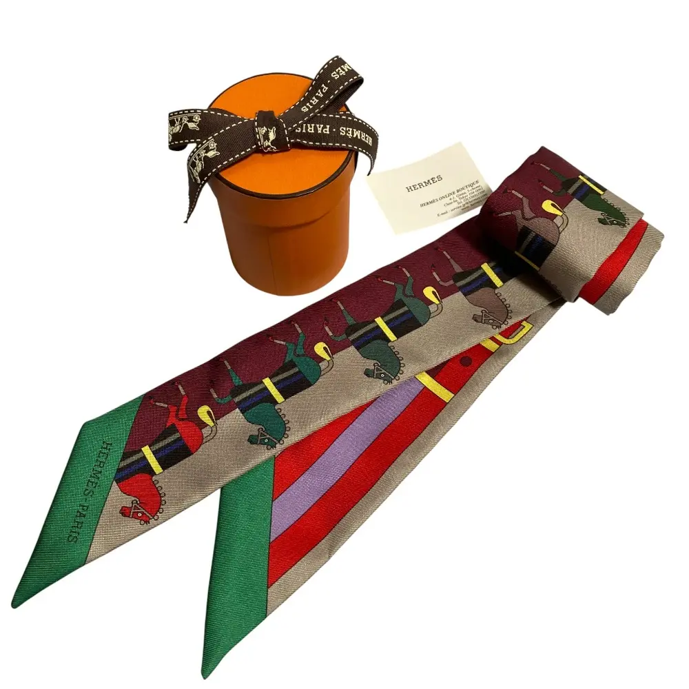 HERMES エルメス ロカバール ツイリー シルクスカーフ マルチカラー