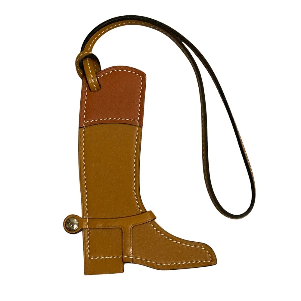 HERMES エルメス パドック ブーツ バッグチャーム ヴォースイフト/ヴォーバトラー ブラウン