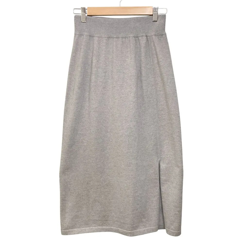 HERMES エルメス カシミヤ ニットスカート サイズ40 グレー
