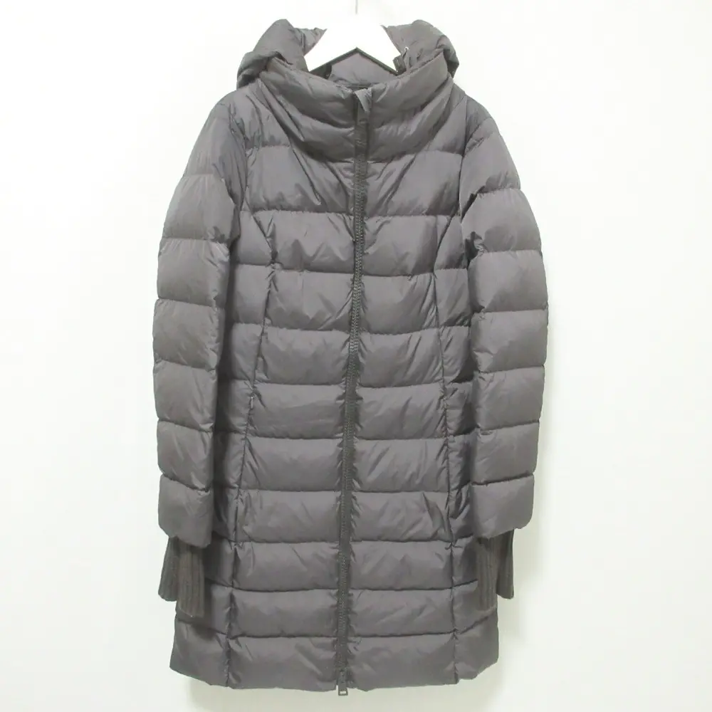 21AW Herno ヘルノ POLAR-TECH フード2WAY ロングダウンコート 40 グレー