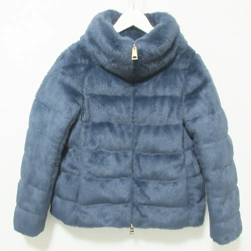 22AW Herno ヘルノ FAUX FUR DOWN JACKET エコファー ショートダウンジャケット ブルゾン PI1166D サイズ40 ネイビーの買取実績【2024年11月買取】