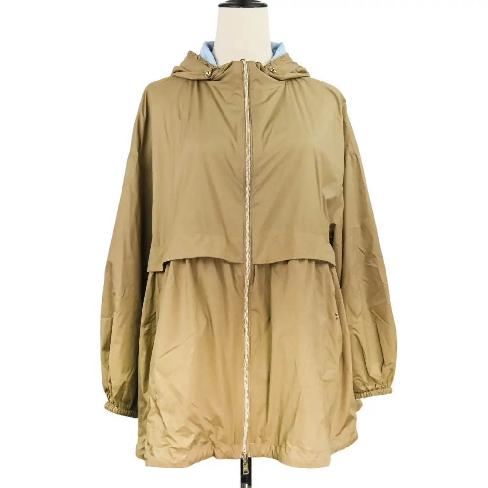24SS HERNO ヘルノ リバーシブル フーデッド ナイロンジャケット 38 ベージュ ライトブルー