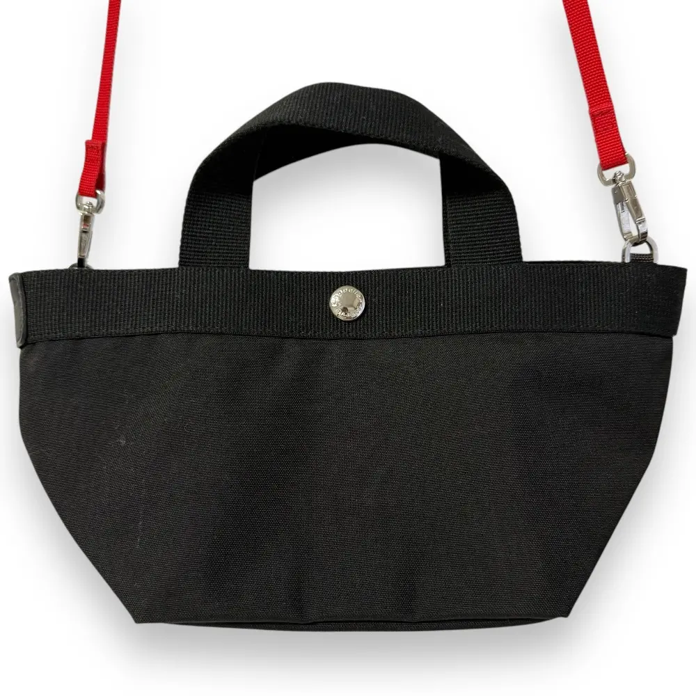 Herve Chapelier エルベシャプリエ 舟形ミニトートバッグ ハンドバッグ ショルダーストラップ付き 2701C ブラック