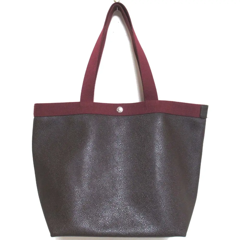 Herve Chapelier エルベシャプリエ 708GP コーテッドキャンバス 舟型 トートバッグ A4サイズ ハンドバッグ モカ×オベルジーヌ