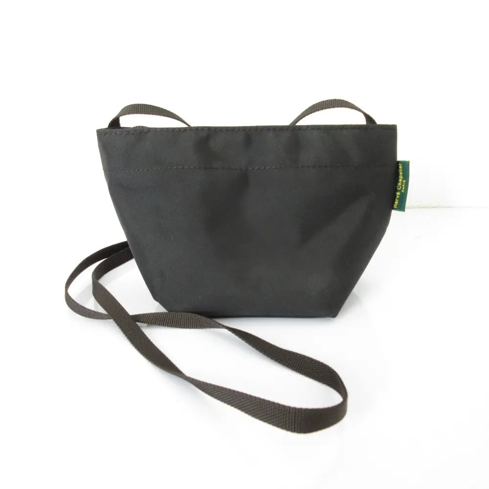 Herve Chapelier エルベシャプリエ 1927N ナイロン ボート型 ショルダーバッグ XS ショルダーポーチ ポシェット ブラック