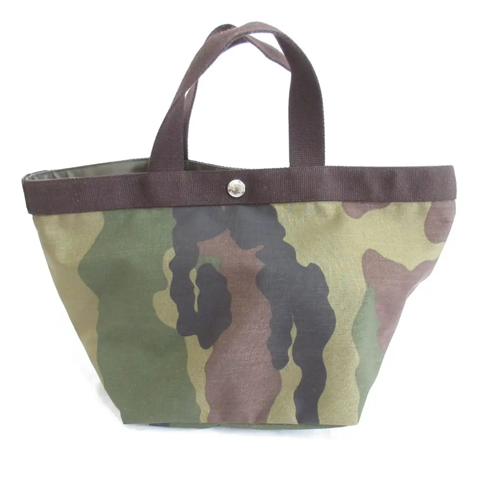 Herve Chapelier エルベシャプリエ 707W カモフラージュ コーデュラ舟型トート バッグ M カーキ